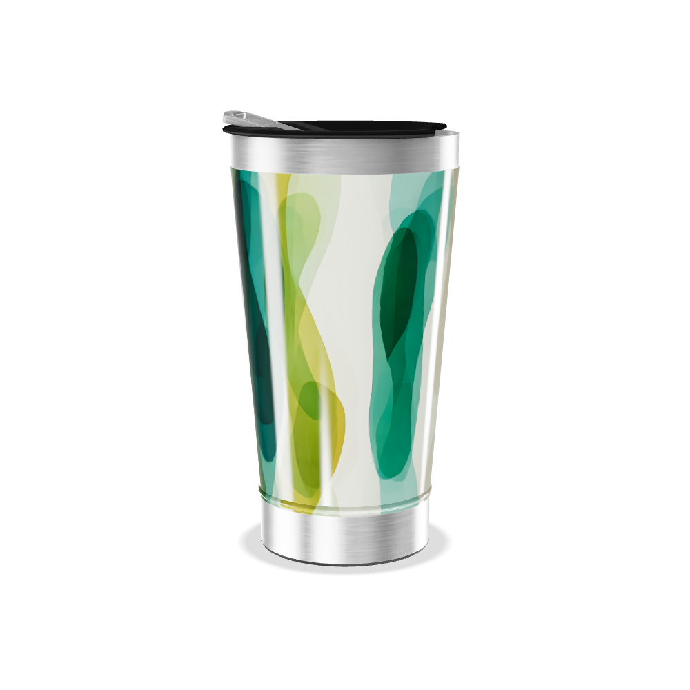 Copo Térmico - Estampa Abstrata Verde