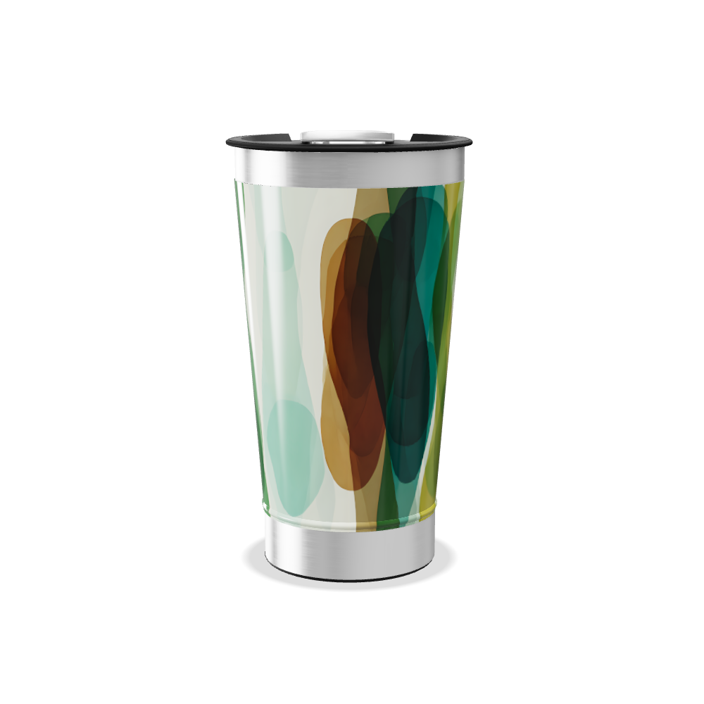 Copo Térmico - Estampa Abstrata Verde