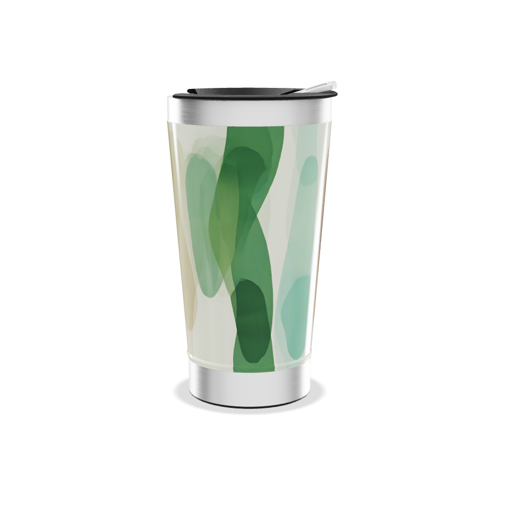 Copo Térmico - Estampa Abstrata Verde