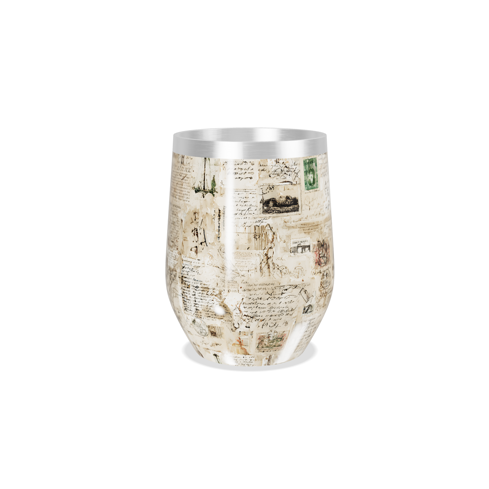 Copo Térmico Slim - Estampa Vintage Cartas