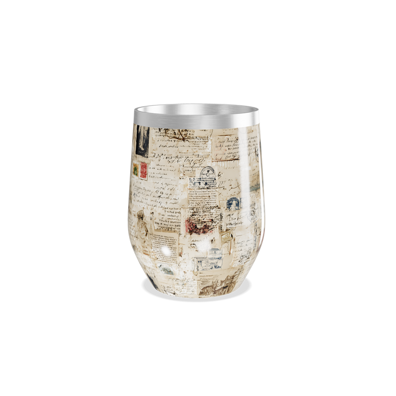 Copo Térmico Slim - Estampa Vintage Cartas