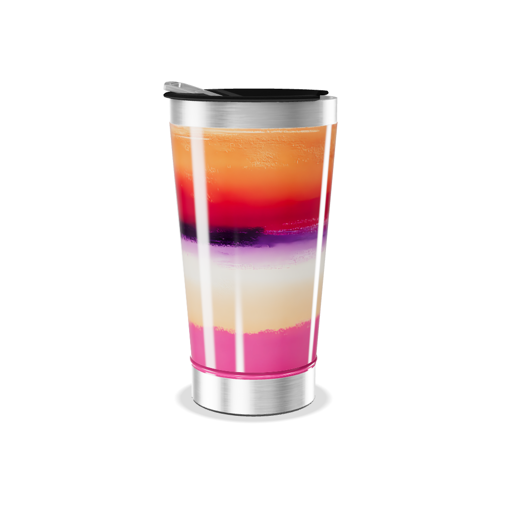 Copo Térmico - Listras Coloridas Aço Inox