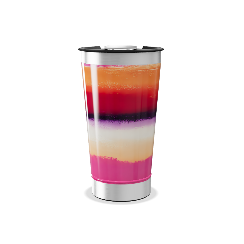 Copo Térmico - Listras Coloridas Aço Inox