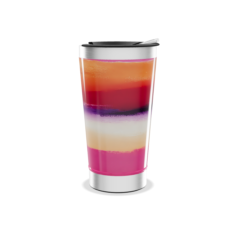 Copo Térmico - Listras Coloridas Aço Inox