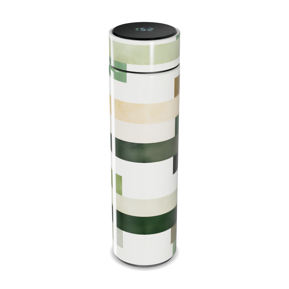 Garrafa Térmica Touch - Listrada Verde e Bege