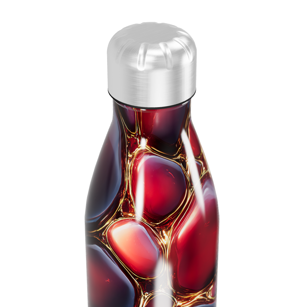 Garrafa Inox - Estampa Bolhas Vermelhas