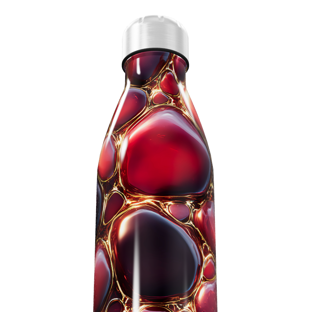 Garrafa Inox - Estampa Bolhas Vermelhas