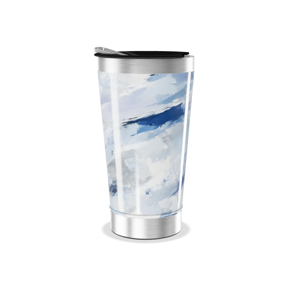 Copo Térmico - Estampa Azul e Branco