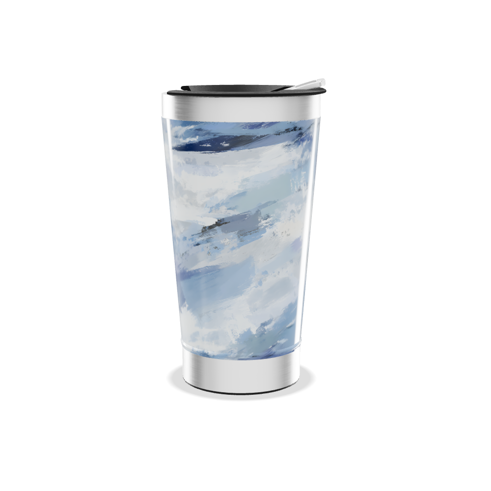 Copo Térmico - Estampa Azul e Branco