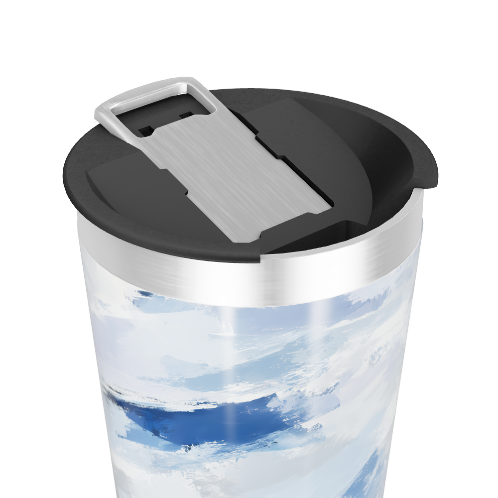 Copo Térmico - Estampa Azul e Branco