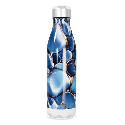 Garrafa Inox - Azul com Estampa Abstrata