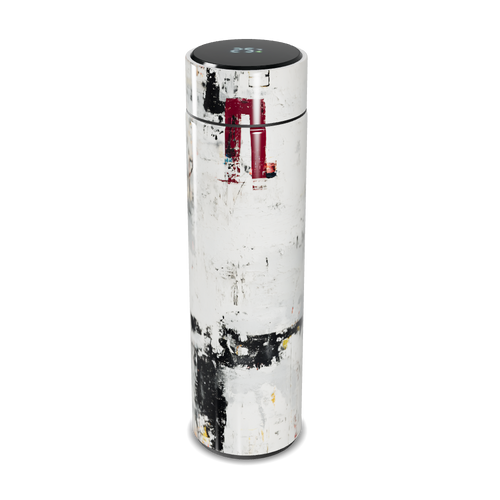 Garrafa Térmica Touch - Estampa Abstrata Branca