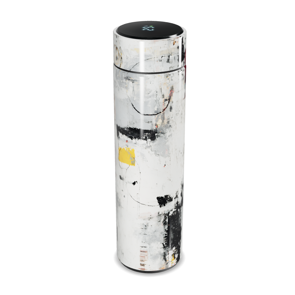 Garrafa Térmica Touch - Estampa Abstrata Branca