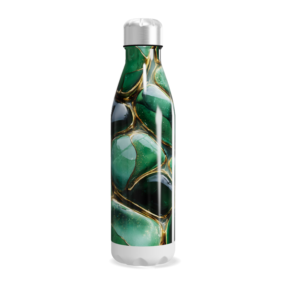 Garrafa Inox - Verde com Estampa Abstrata