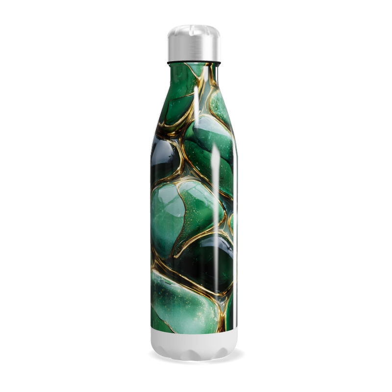 Garrafa Inox - Verde com Estampa Abstrata