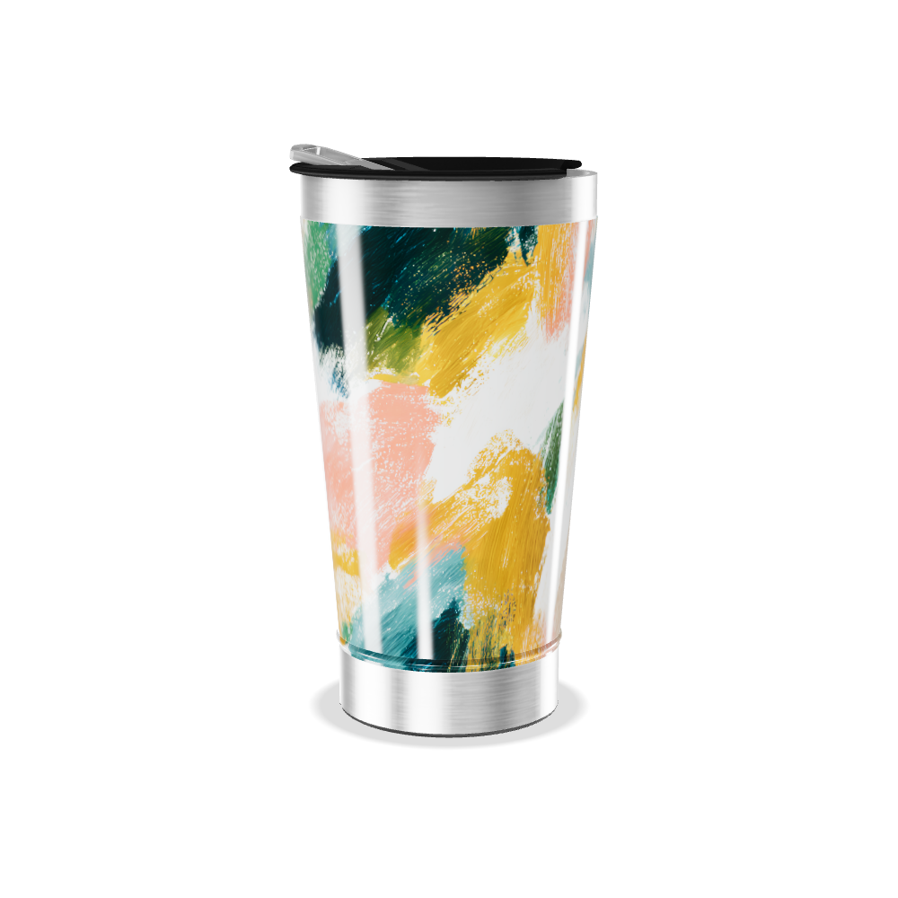 Copo Térmico - Aço Pintura Abstrata