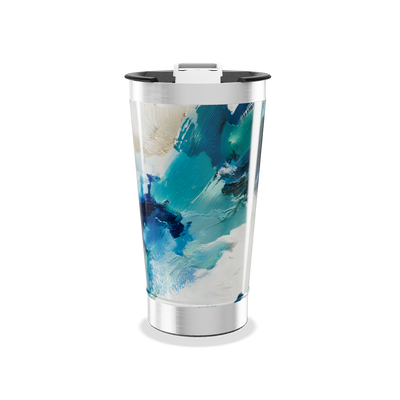 Copo Térmico - Estampa Artística Azul