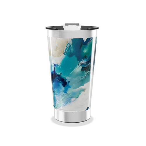 Copo Térmico - Estampa Artística Azul