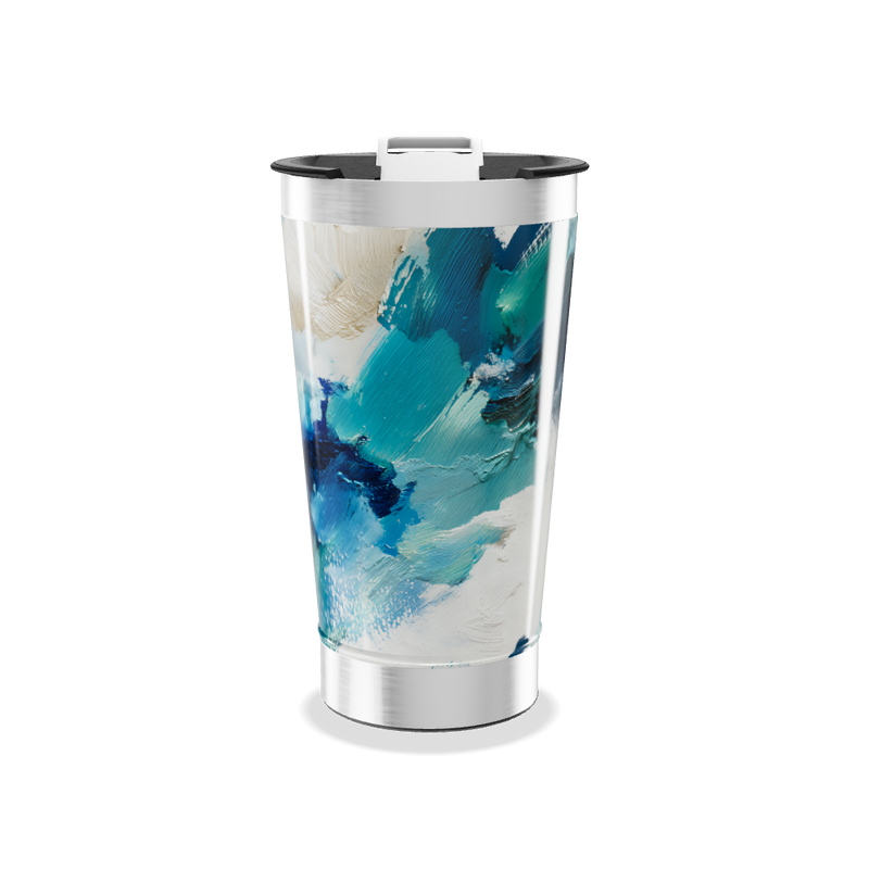 Copo Térmico - Estampa Artística Azul