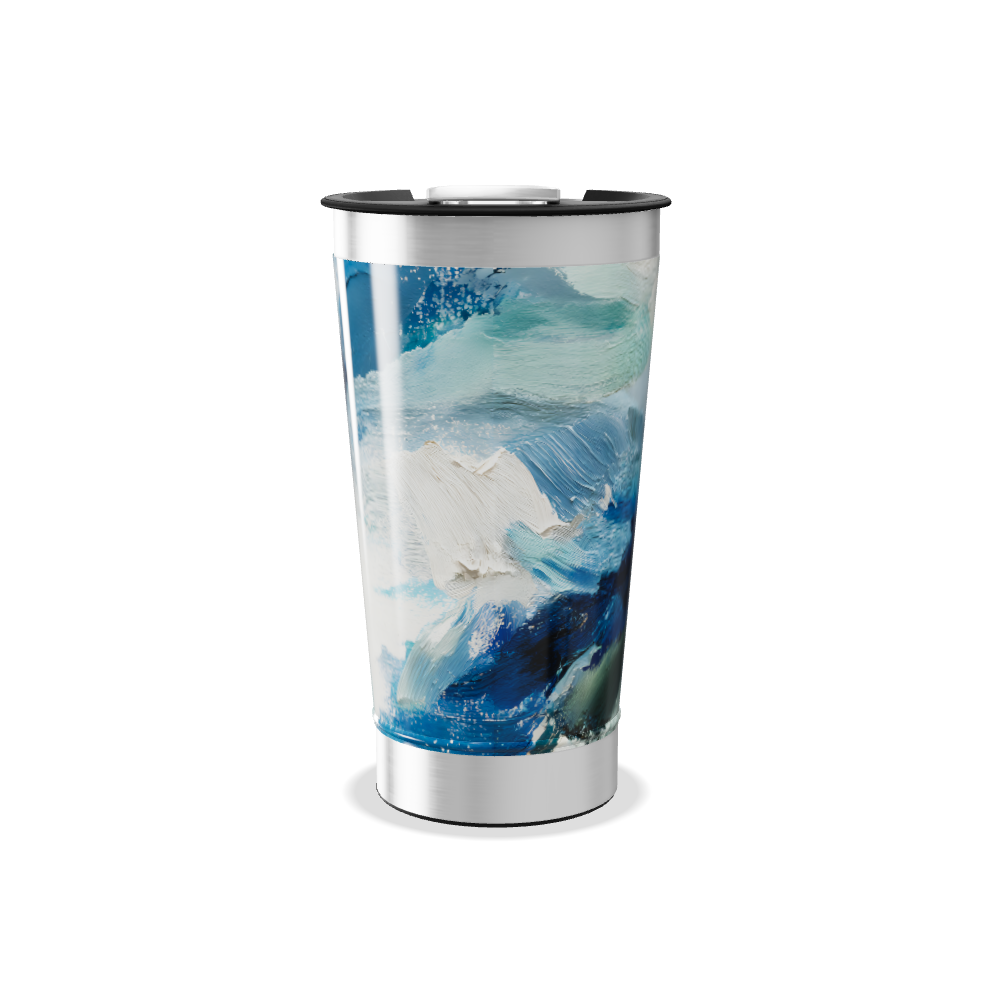 Copo Térmico - Estampa Artística Azul