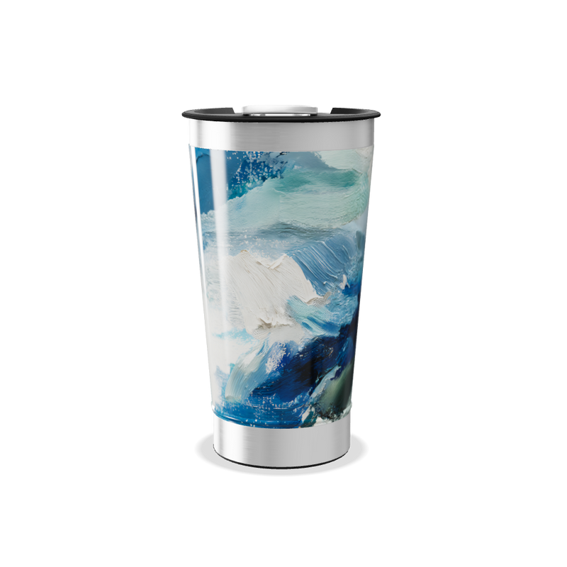 Copo Térmico - Estampa Artística Azul