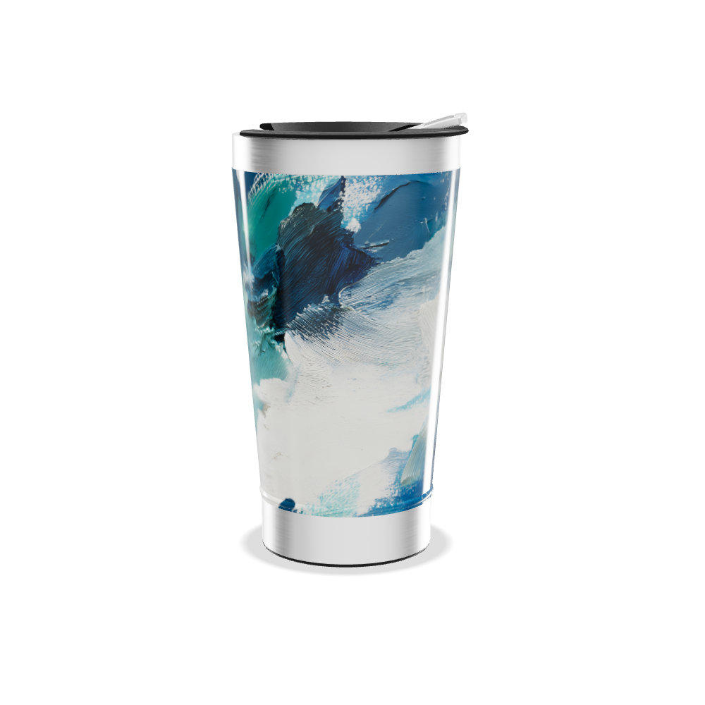 Copo Térmico - Estampa Artística Azul