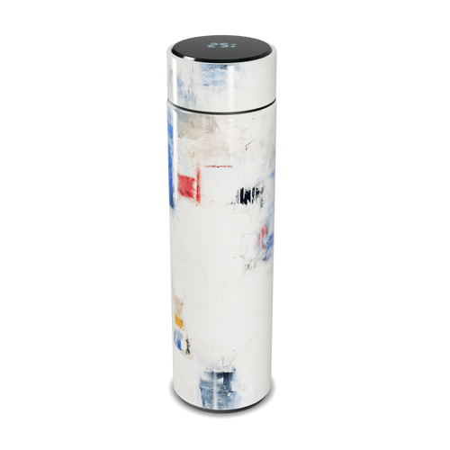 Garrafa Térmica Touch - Design Abstrato Branco