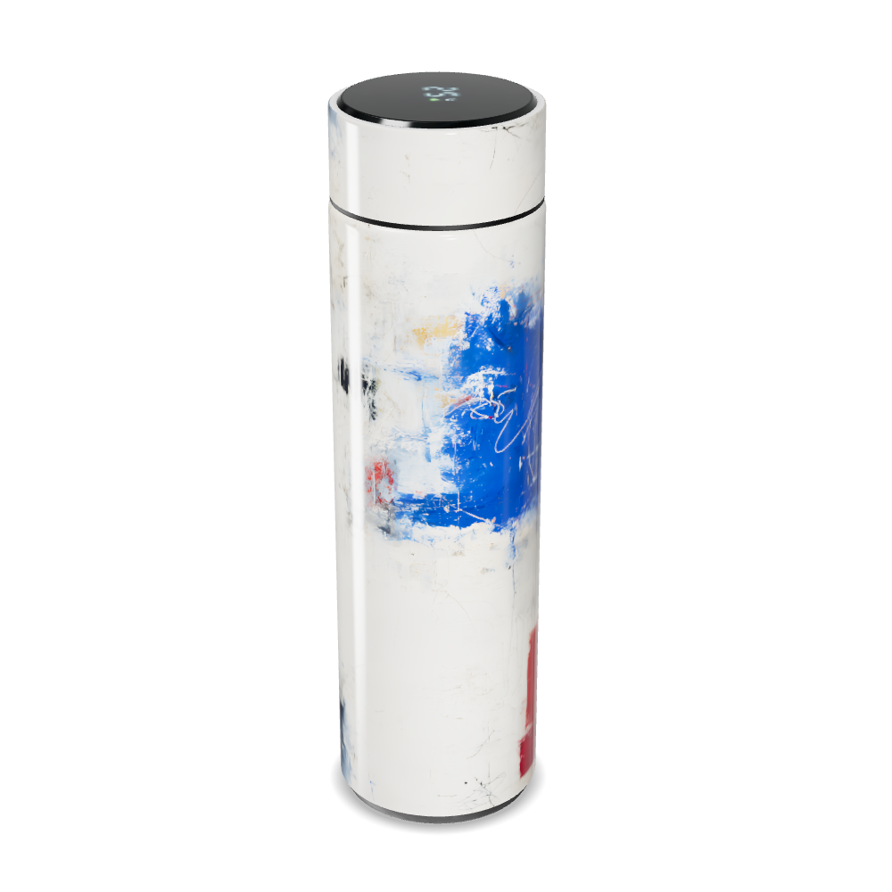 Garrafa Térmica Touch - Design Abstrato Branco