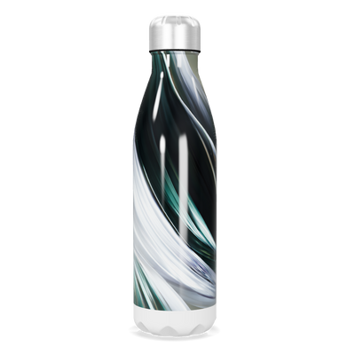 Garrafa Inox - Design Espiral Preto e Branco