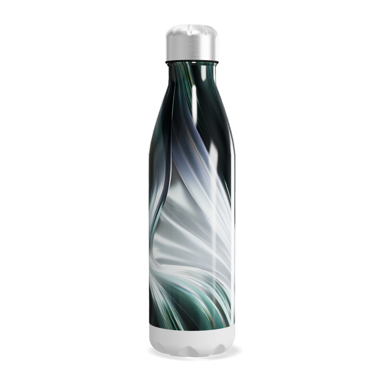 Garrafa Inox - Design Espiral Preto e Branco