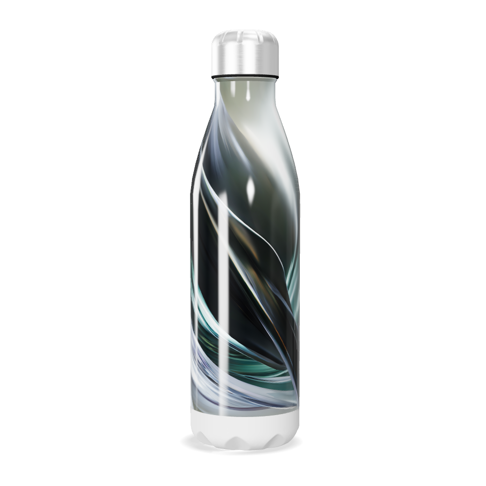 Garrafa Inox - Design Espiral Preto e Branco