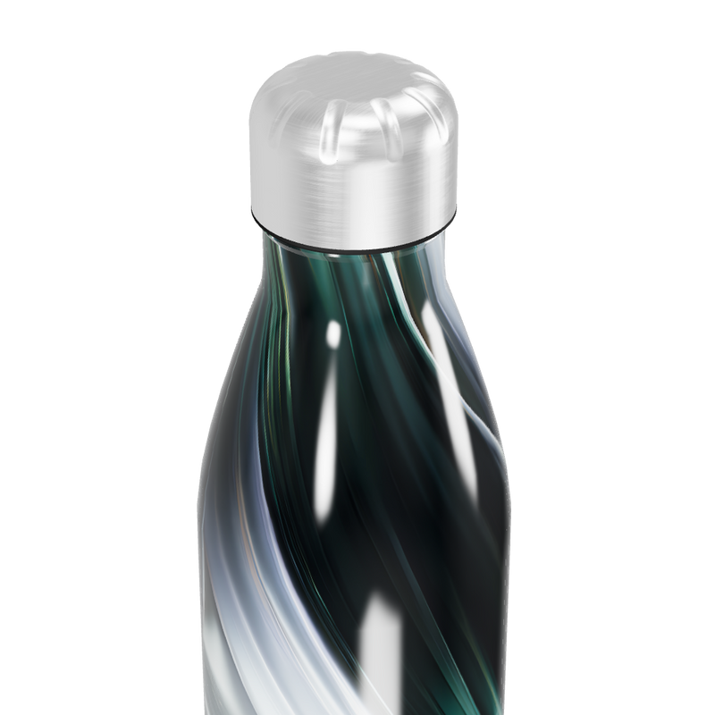 Garrafa Inox - Design Espiral Preto e Branco