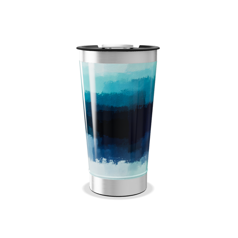 Copo Térmico - Azul com Padrão Artístico