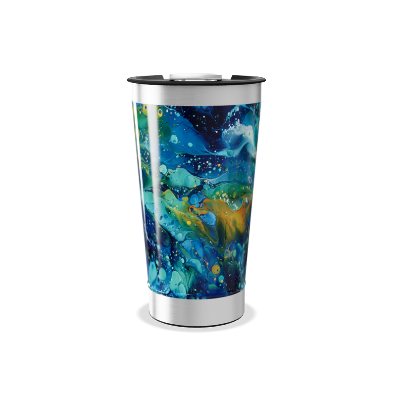 Copo Térmico - Estampa Abstrata Colorida