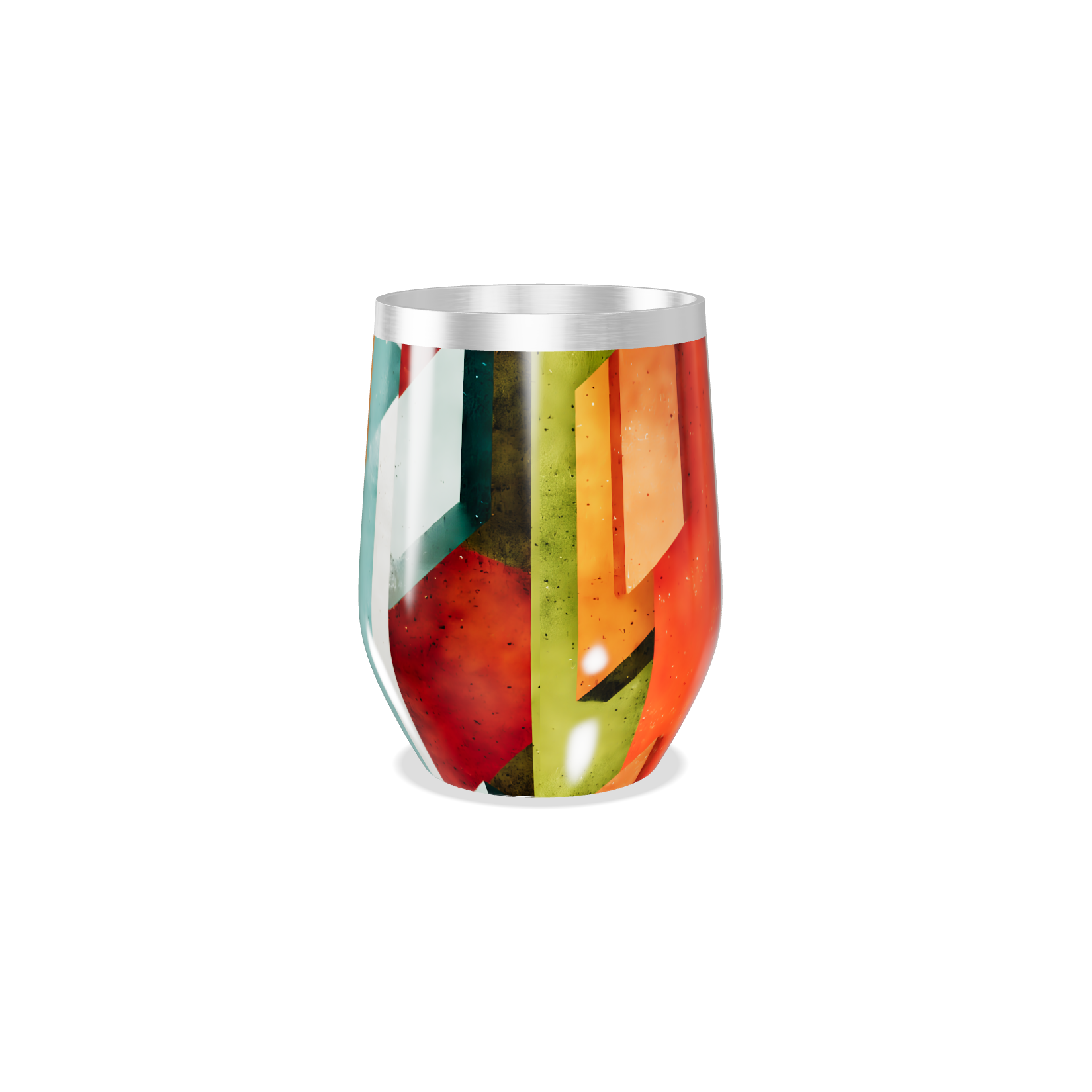 Copo Térmico Slim - Estampa Geométrica Colorida