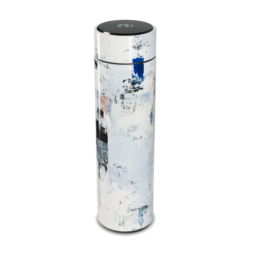 Garrafa Térmica Touch - Design Abstrato Branco