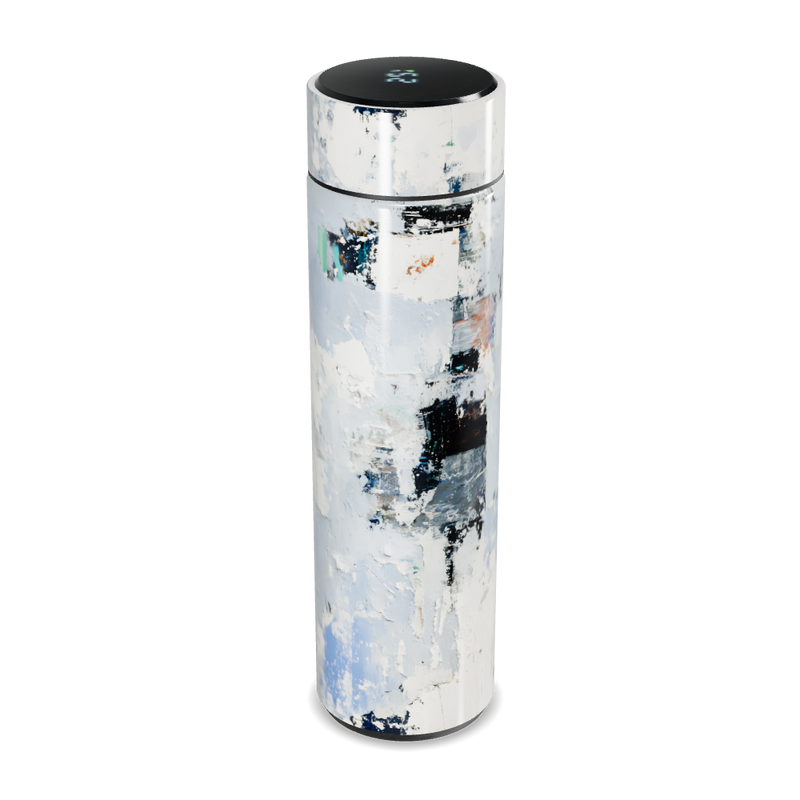 Garrafa Térmica Touch - Design Abstrato Branco