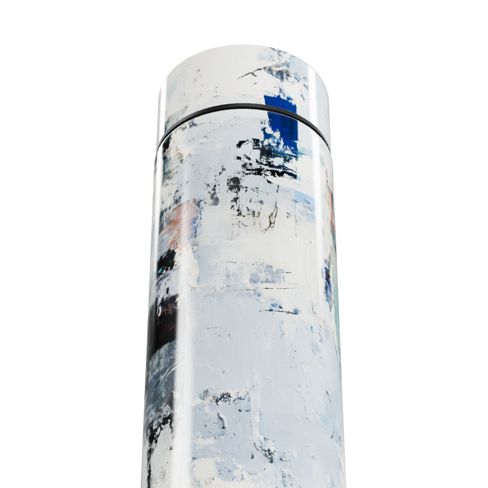 Garrafa Térmica Touch - Design Abstrato Branco