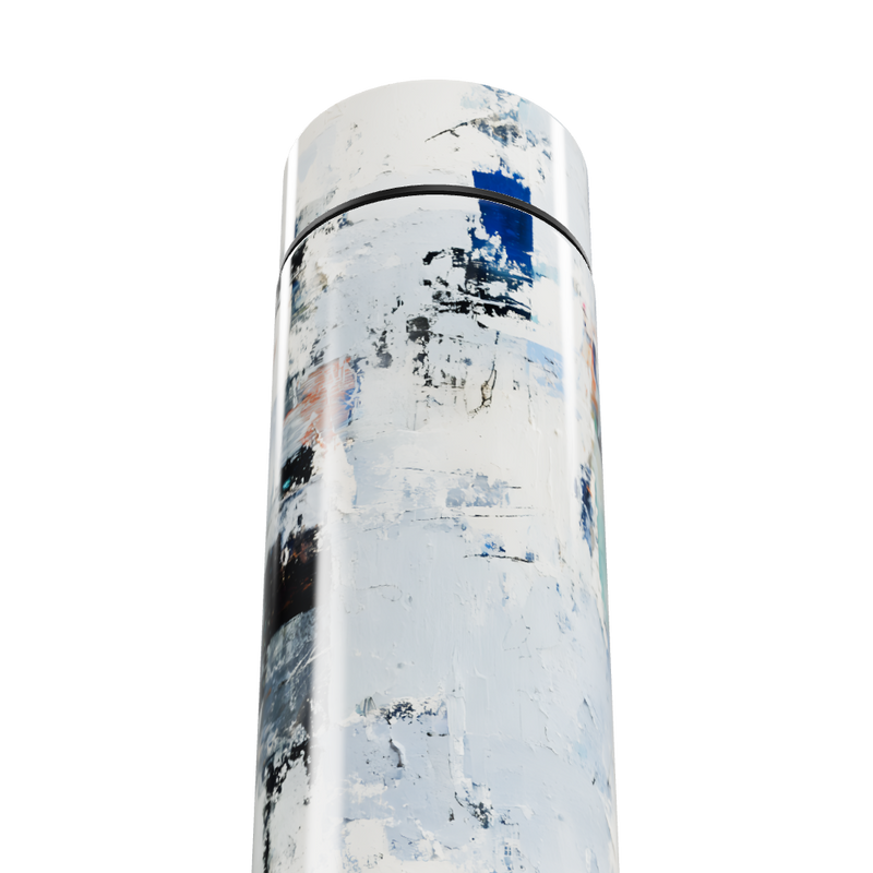 Garrafa Térmica Touch - Design Abstrato Branco