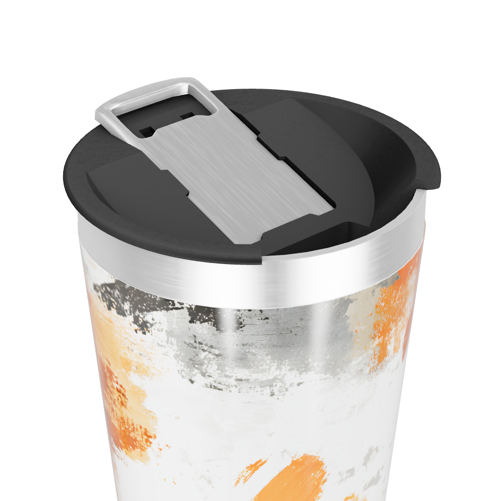 Copo Térmico - Estampa Abstrata Laranja