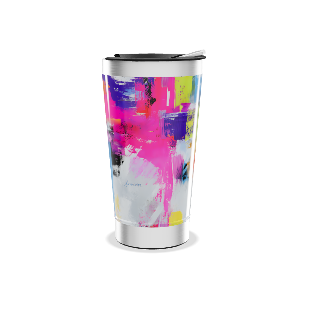 Copo Térmico - Estampa Abstrata Colorida