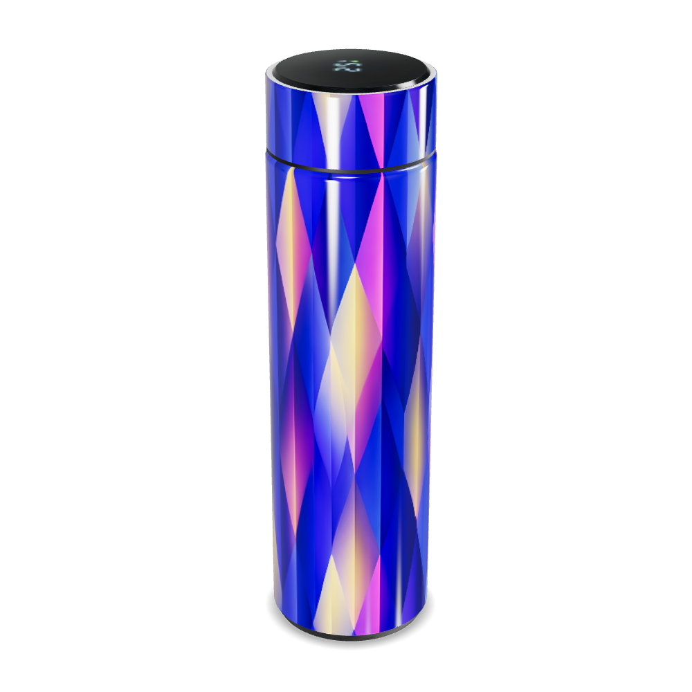 Garrafa Térmica Touch - Aço Inox Azul Geométrica