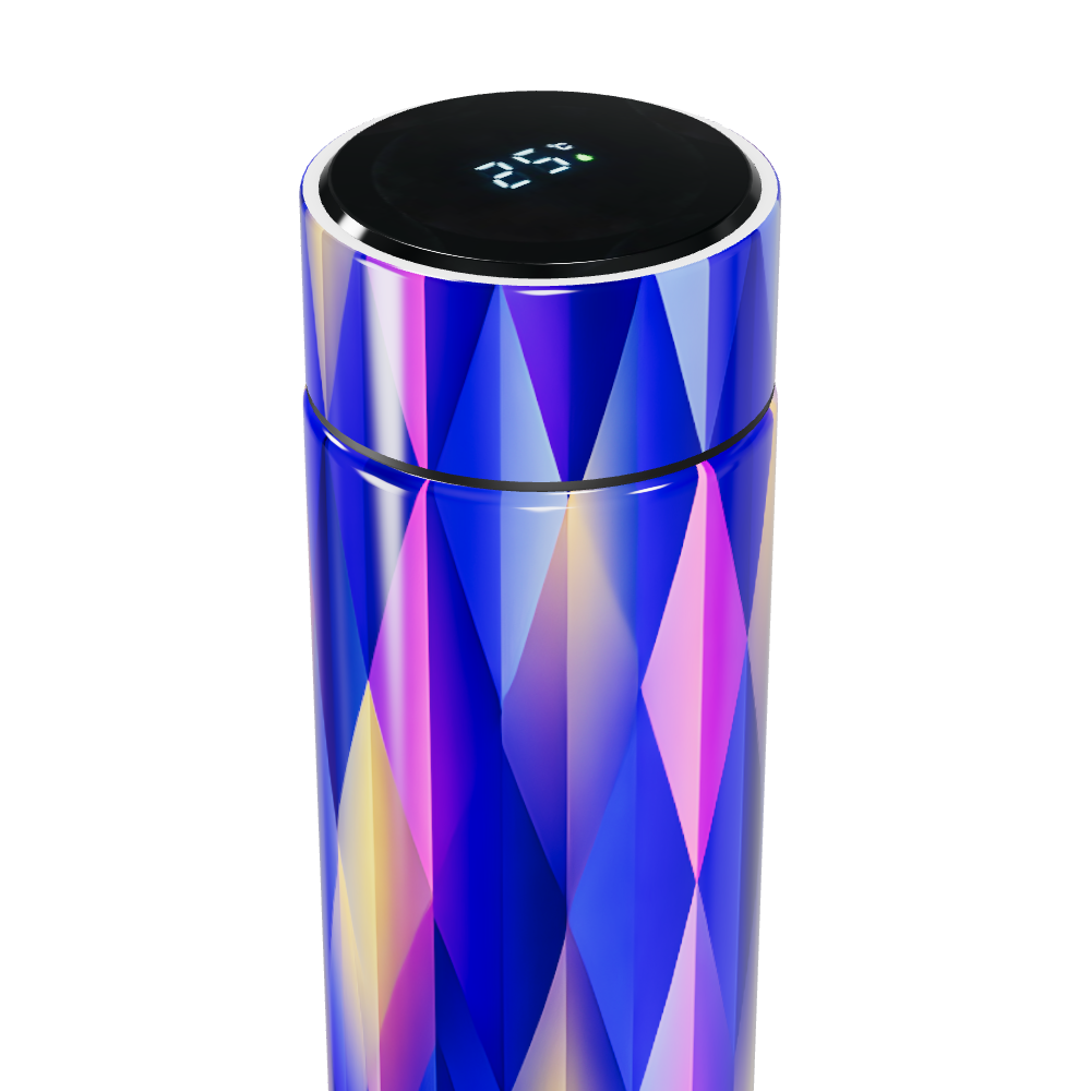 Garrafa Térmica Touch - Aço Inox Azul Geométrica