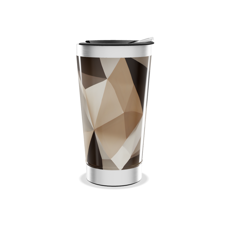 Copo Térmico - Geométrico Marrom Aço Inox