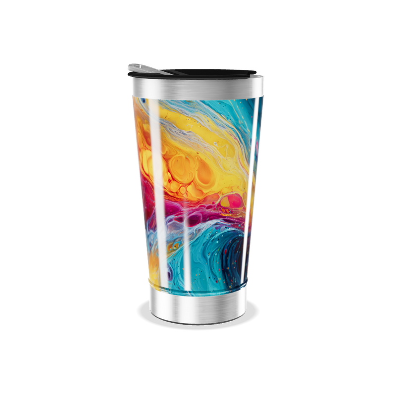 Copo Térmico - Estampa Abstrata Colorida