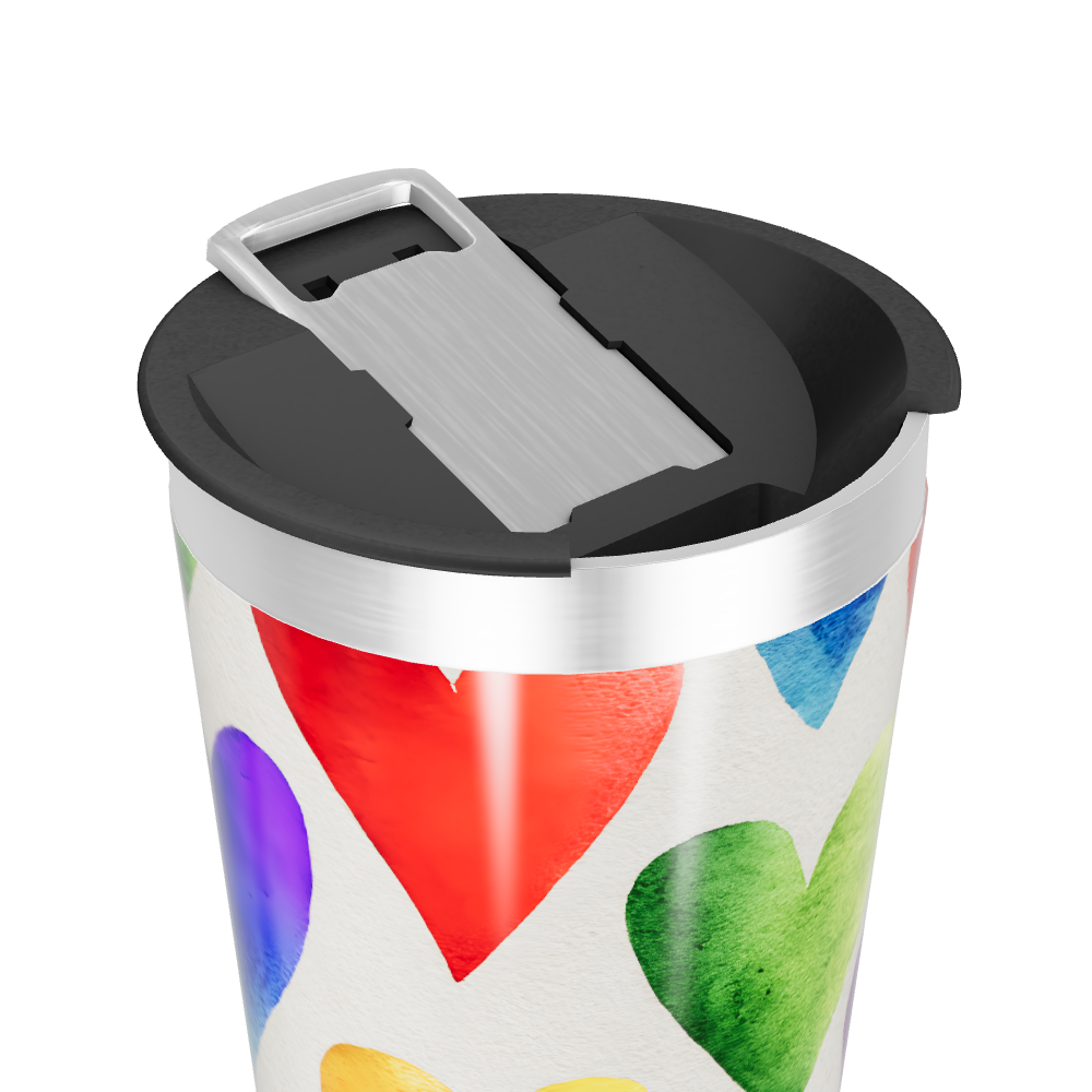 Copo Térmico - Estampa Corações Coloridos