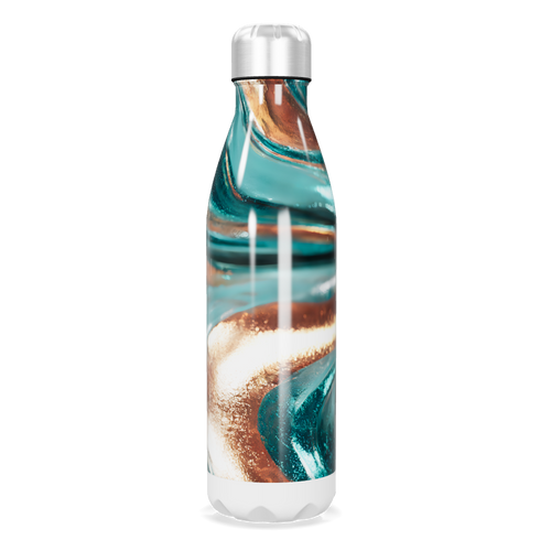 Garrafa Inox - Mármore Verde e Dourado