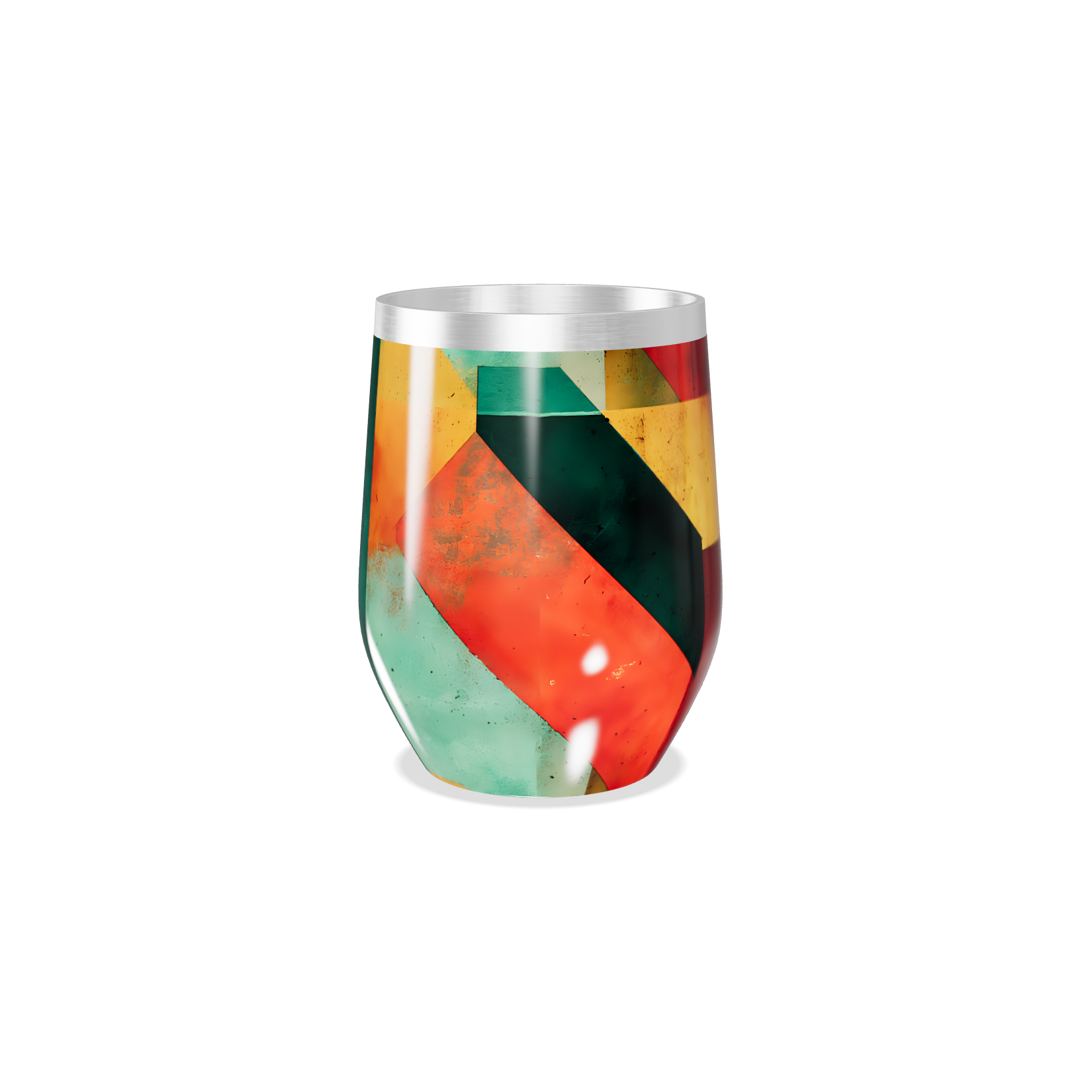 Copo Térmico Slim - Estampa Geométrica Colorida