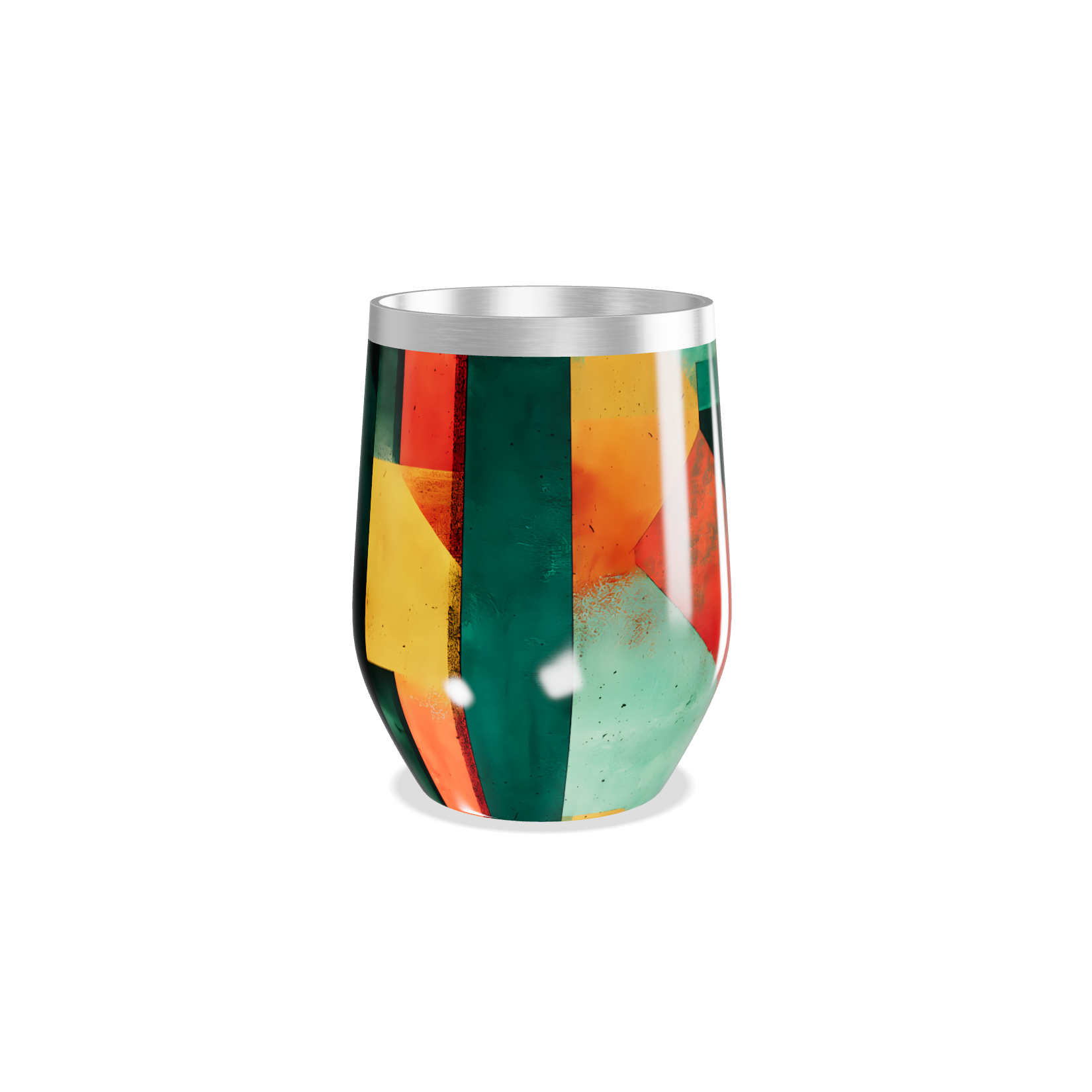 Copo Térmico Slim - Estampa Geométrica Colorida