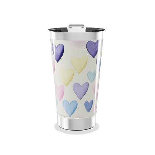 Copo Térmico - Corações Coloridos